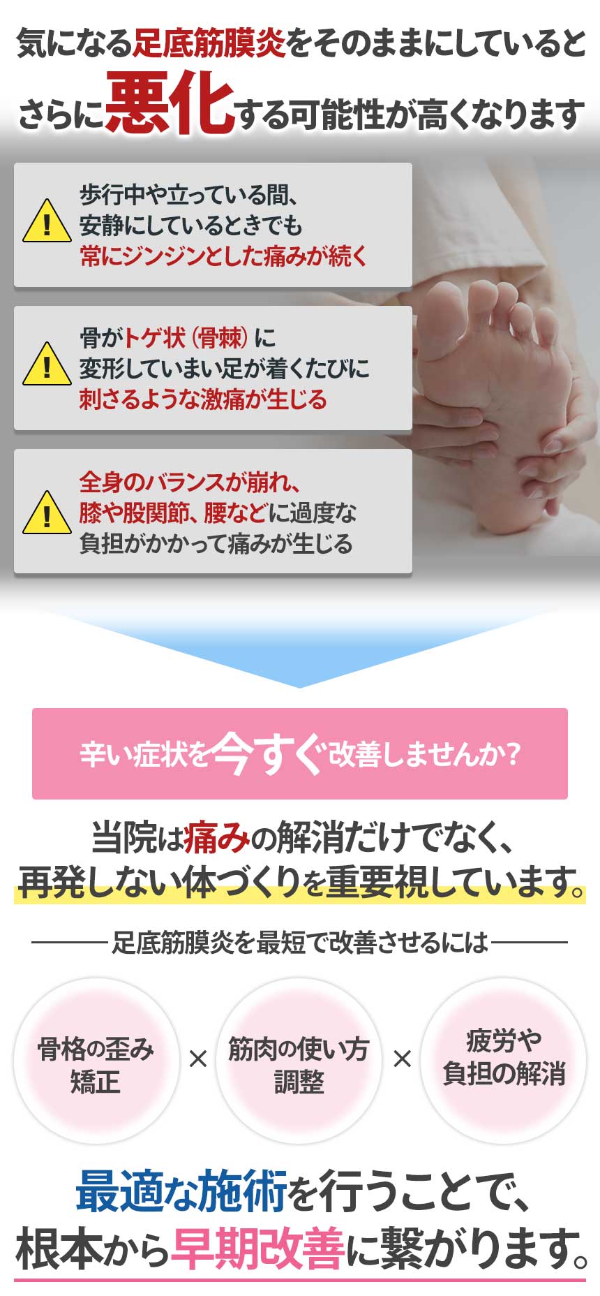 足底筋膜炎をそのままに放置していると
