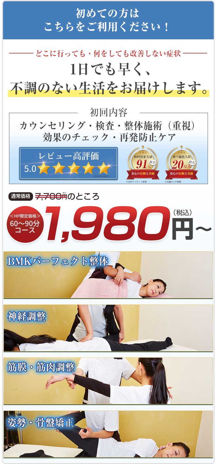 初回整体:1980円